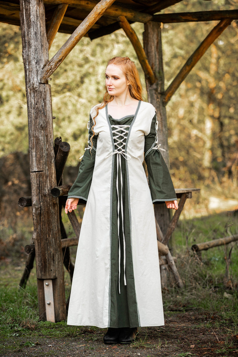 Średniowieczna sukienka Serena, zielona