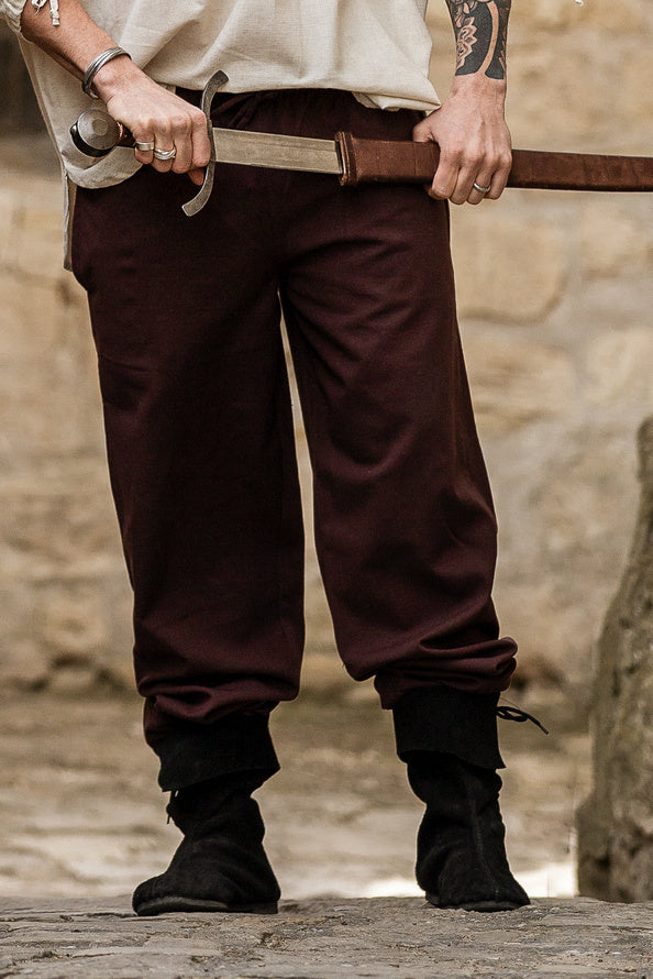 Algodón pantalones, marrón 