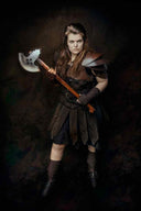 Leather gambeson skirt Tenebra, black