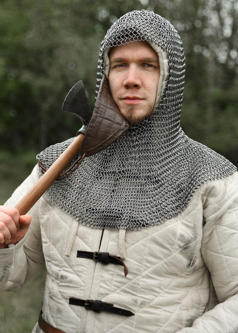 Maliënhaube mit dreieckigem Ventail, unbehandelt, 8 mm 
