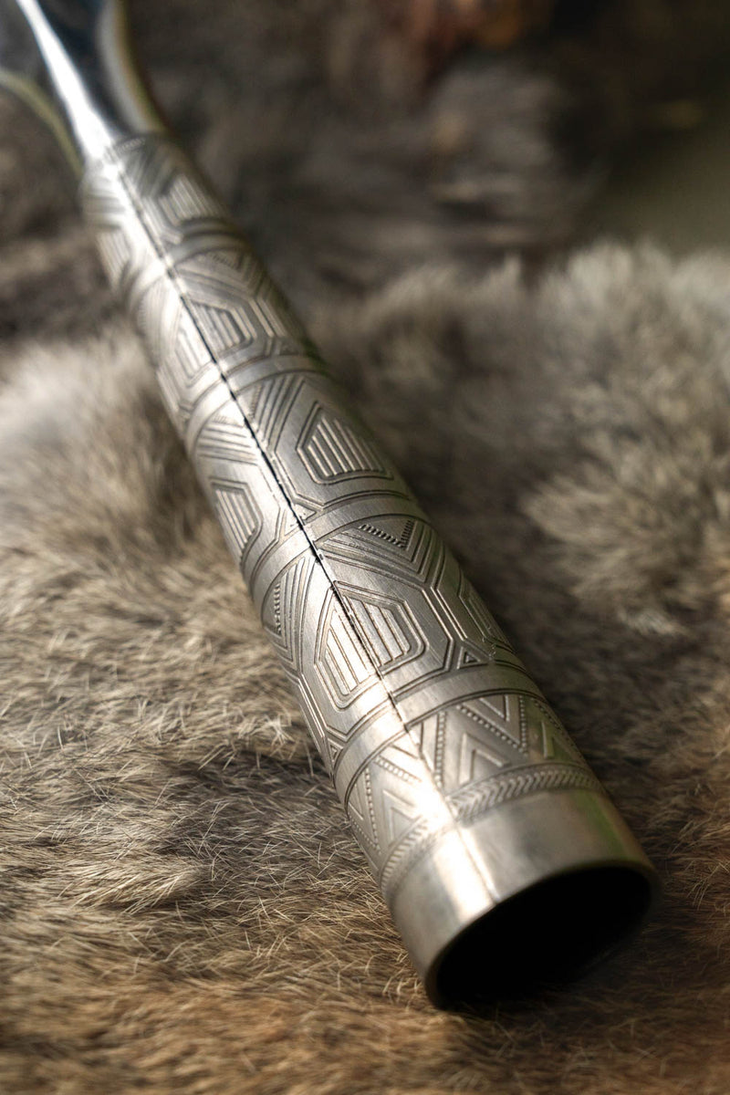 Ozdobiony grot włóczni Wikingów, średnio ostry 