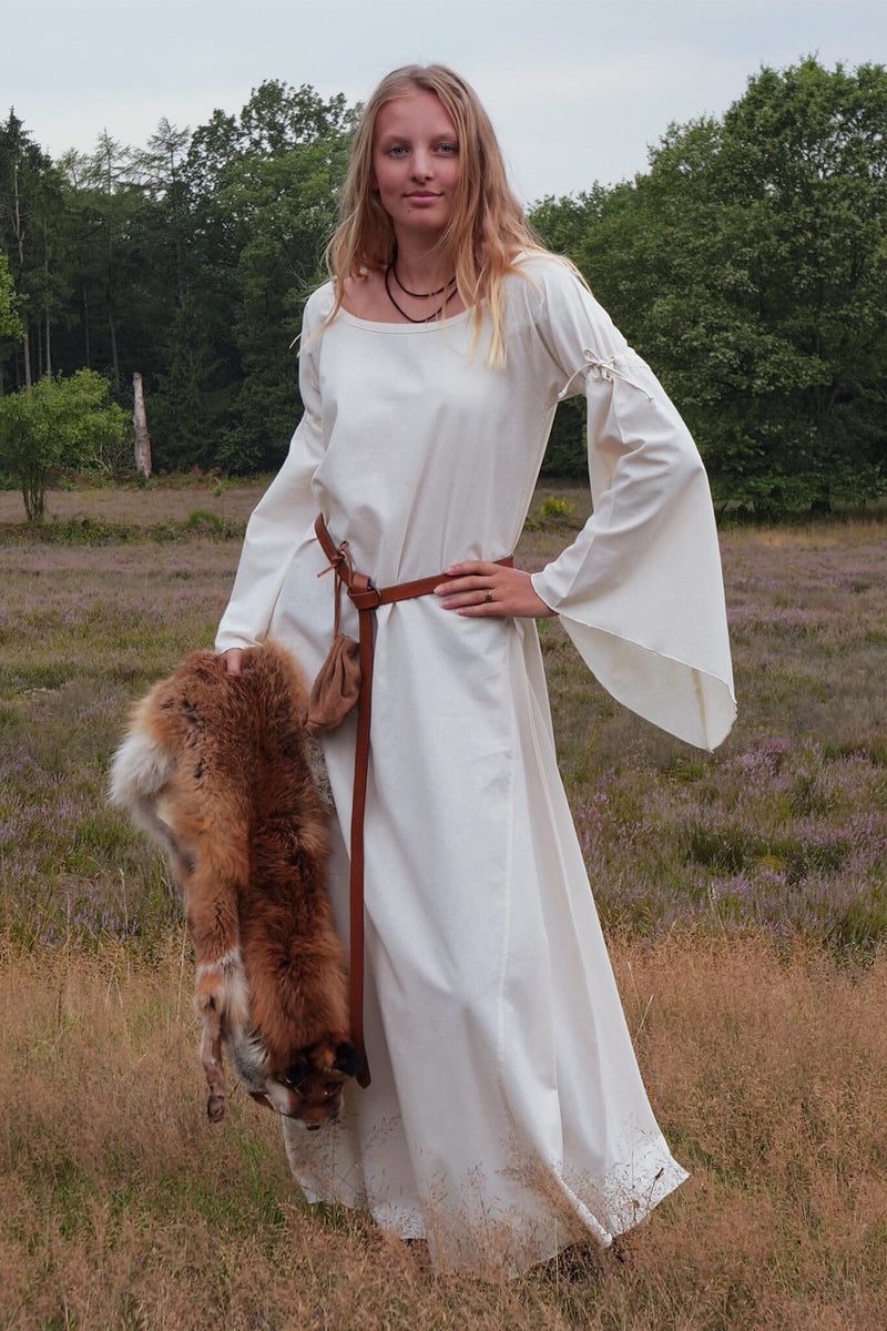 Middeleeuwse gotische jurk Iseult, naturel