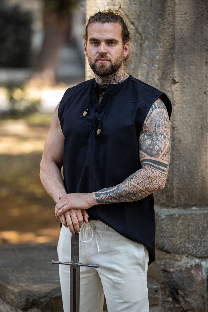 Piraten hemd Jean, zwart