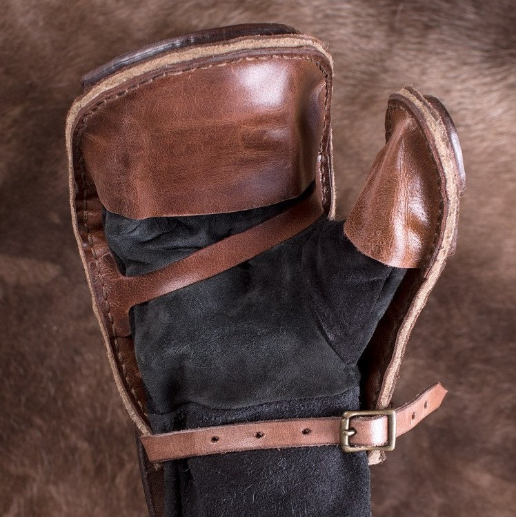 Full contact leren handbescherming rechts