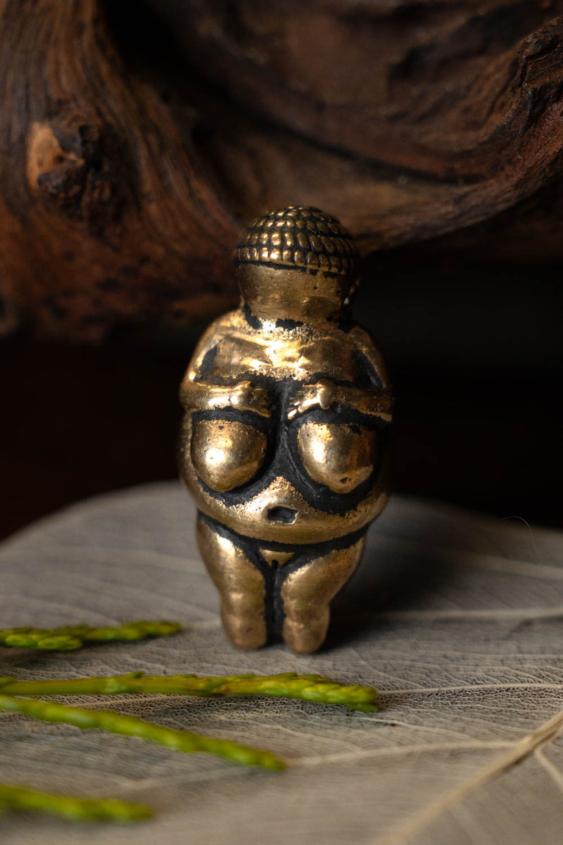 Amulet modergudinde Willendorf, bronze 