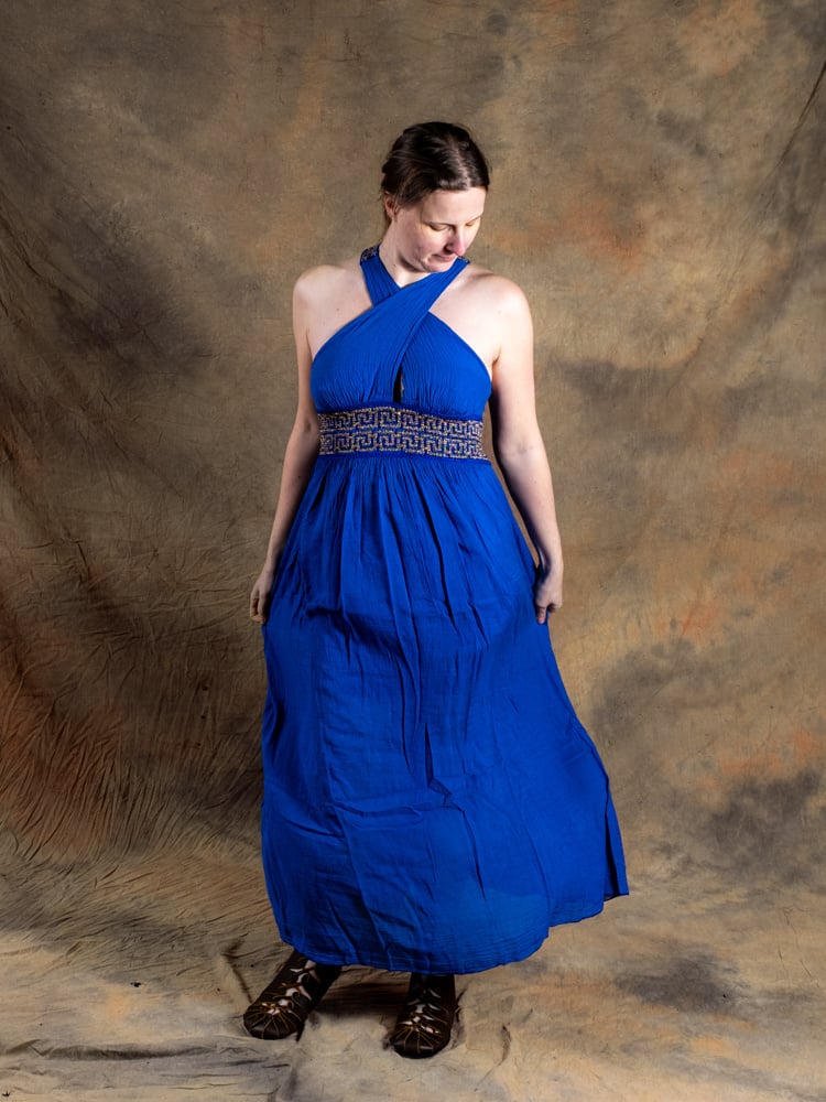 Godinnen Jurk Persephone, koningsblauw