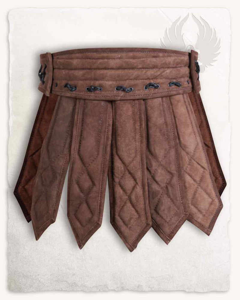 Leather gambeson skirt Tenebra, brown