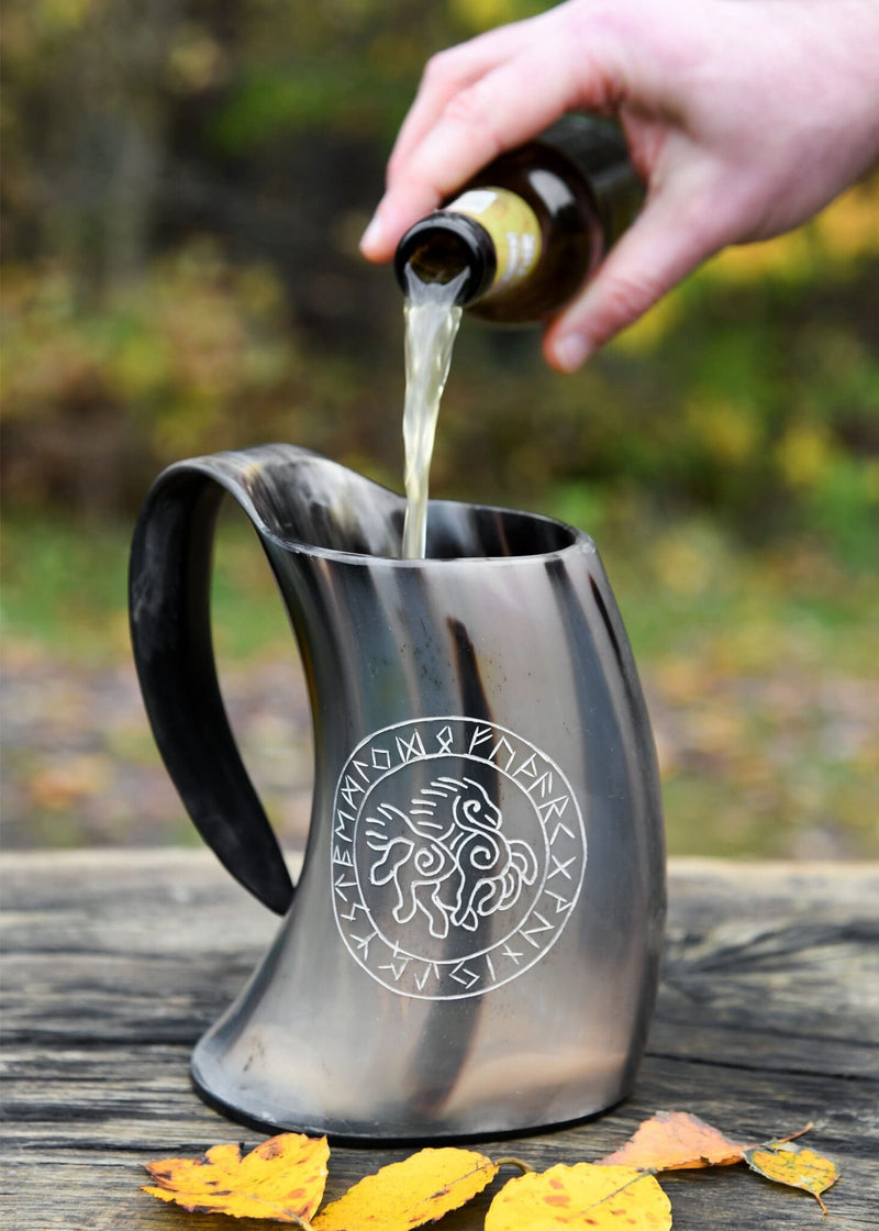 Boccale da bere a forma di corno Sleipnir, 650-1000 ml 