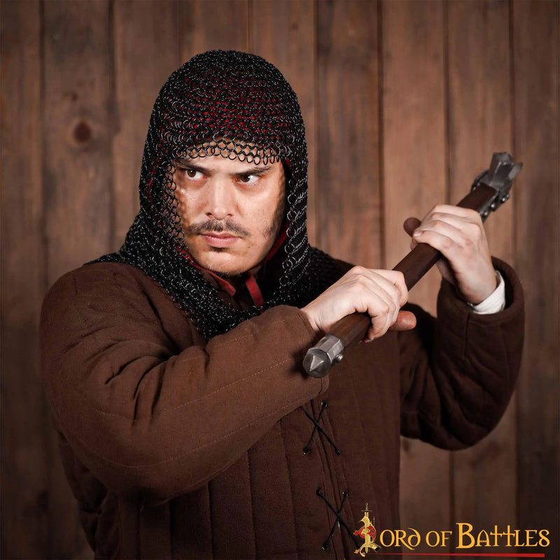 Ringbrynjekrage, svart, osnitat runda ringar 