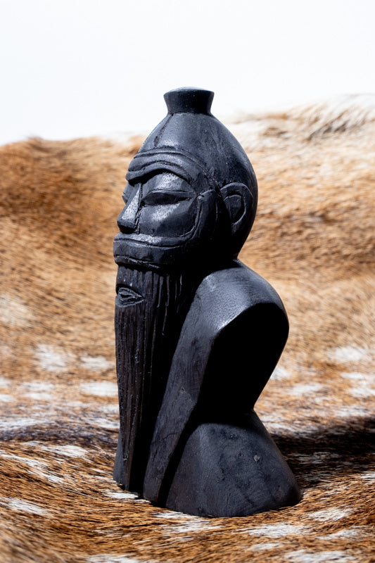 Houtsnijwerk Viking god Freyr, zwart