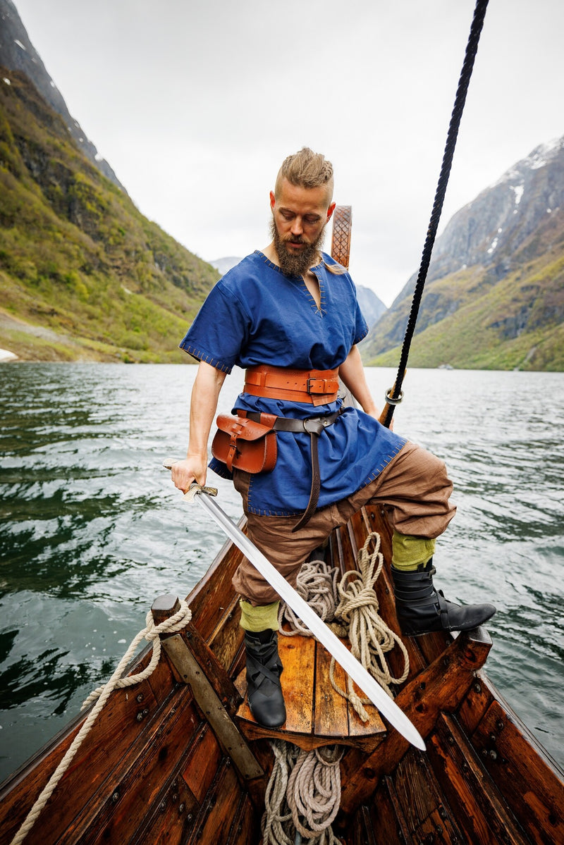 Bruinleren tasje zonnewiel