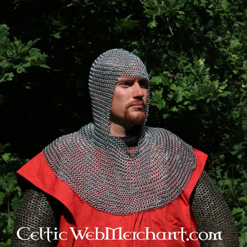 Chainmail coif, mild steel, butted, 8 mm