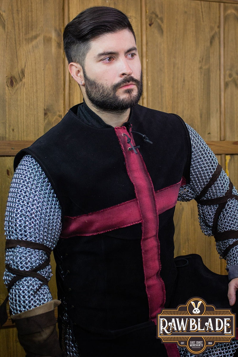 Korsriddare Tabard - Svart/Röd 