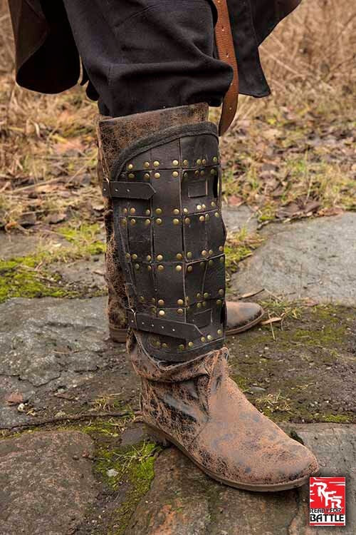 Paar scheenbeschermers Fighter, zwart