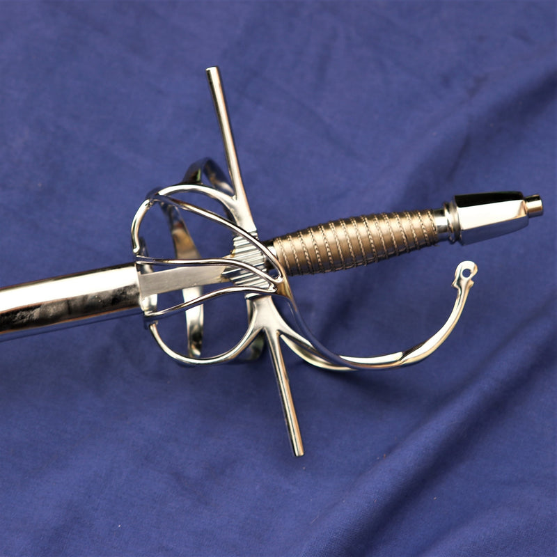 Rapier mit Leder Scheide, gehärtet, stumpf (battle-ready) 