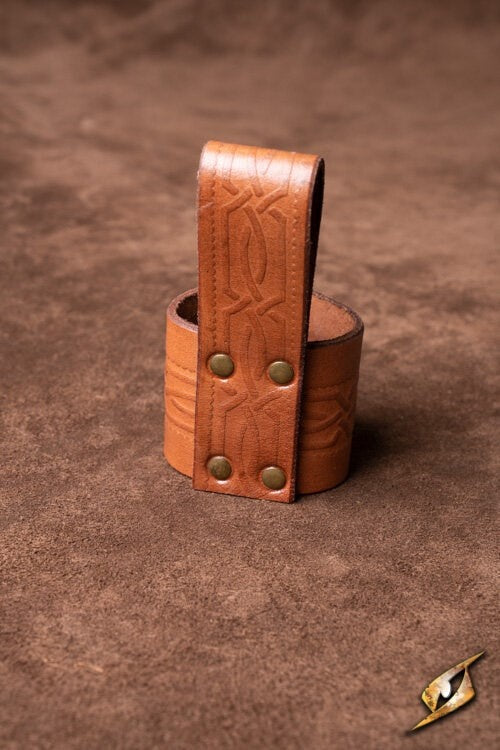 Leren drinkhoornhouder Edda, bruin