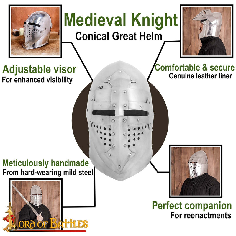 Grote bascinet, 2 mm (battle-ready)