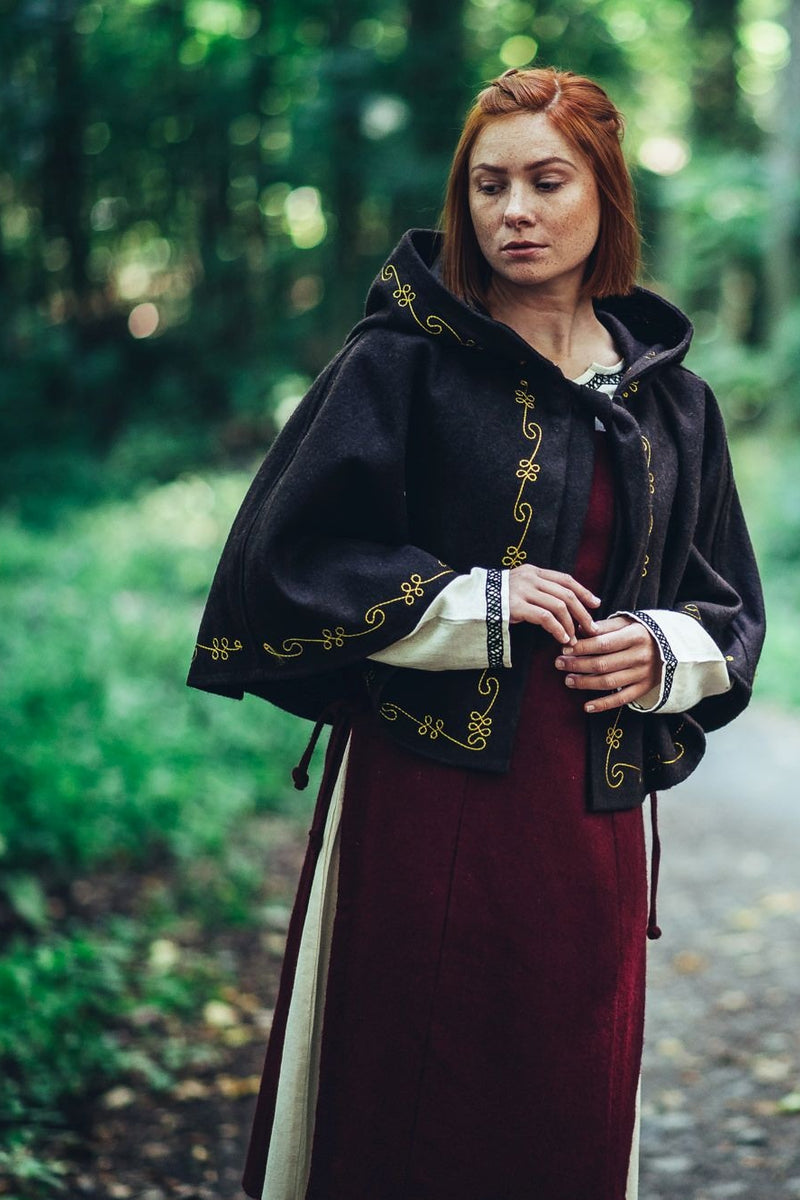 Kaproen Runa, zwart, wolmix