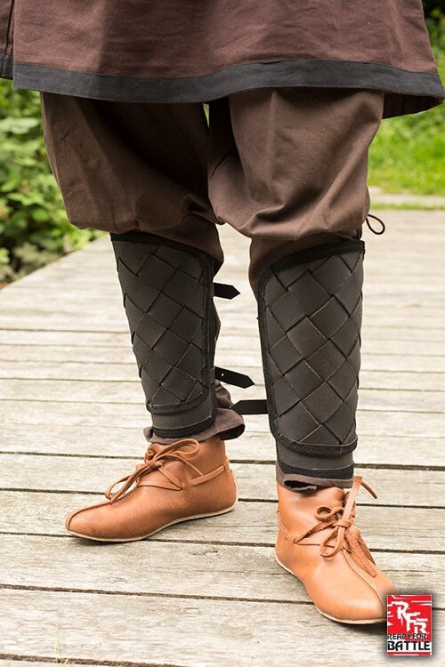 RFB Leren Viking scheenbeschermers, zwart, paar