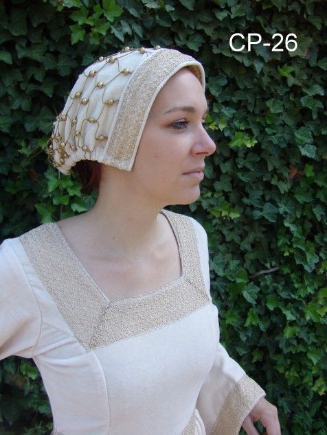 Haarnetje (caul) Margaretha, fluweel, wit