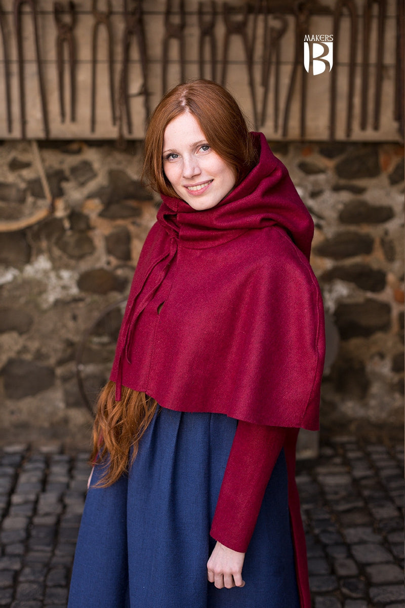 Cappuccio Curt rosso, misto lana 