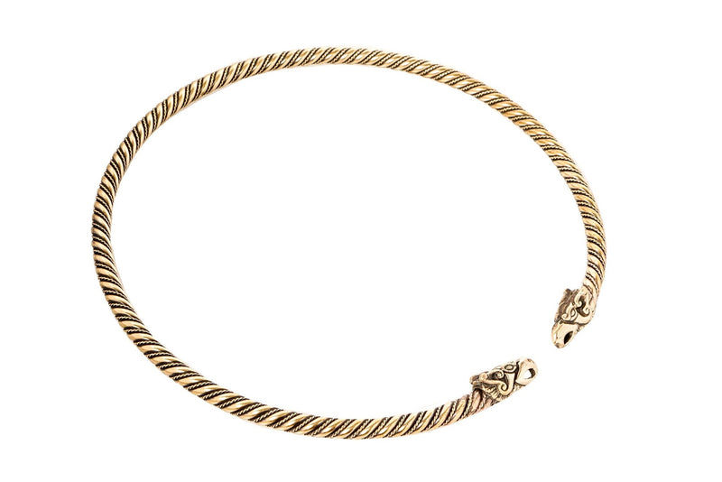 Viking torque Hugin och Munin, brons 