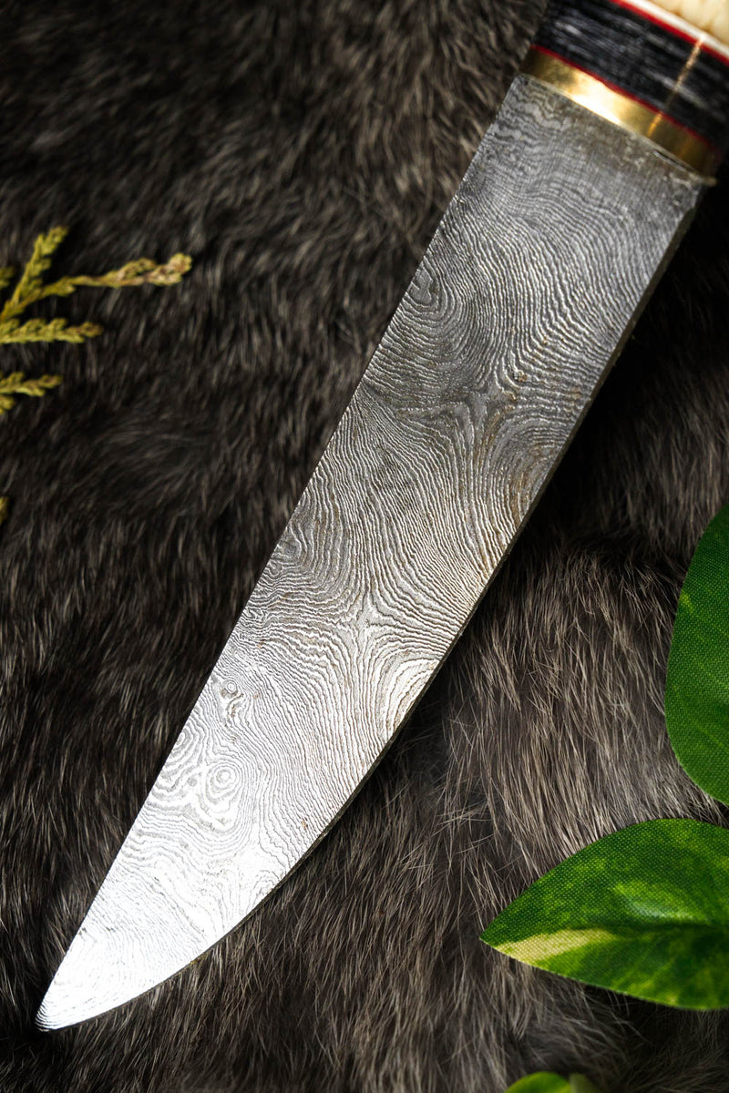 Viking seax Thingvellir, damascus steel, semi-sharp