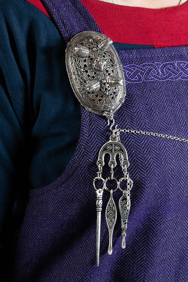 Viking schildpad broche Birka, graf 860, verzilverd, prijs per stuk