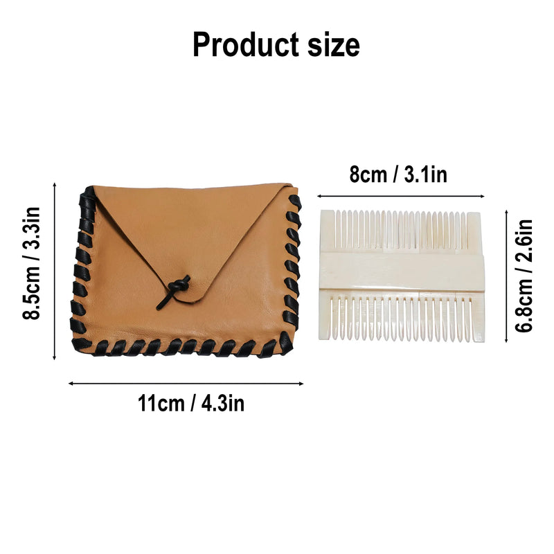 Middelalderlige ben kam med læderpose