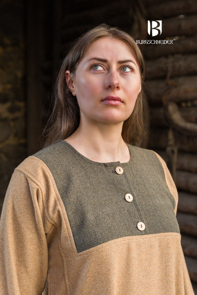 Rusvik Viking jurk Jadwiga, zand, wolmix