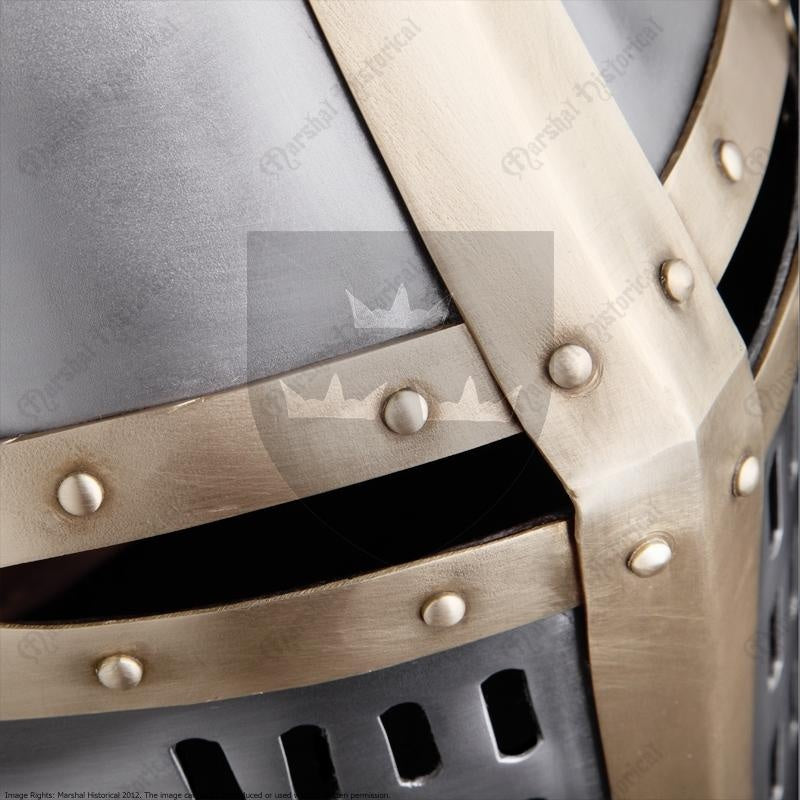 Kruisvaardershelm, messing, 1.6 mm