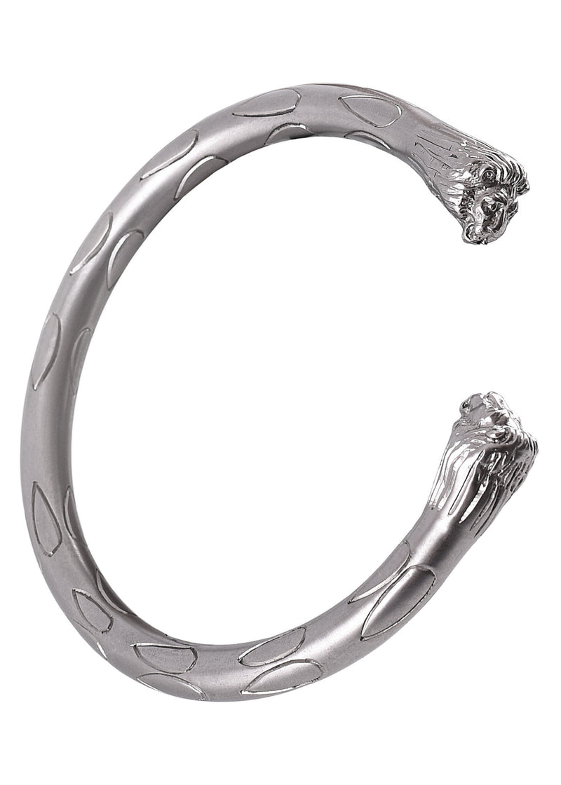 Romeinse armilae met leeuwenkoppen, paar, verzilverd messing