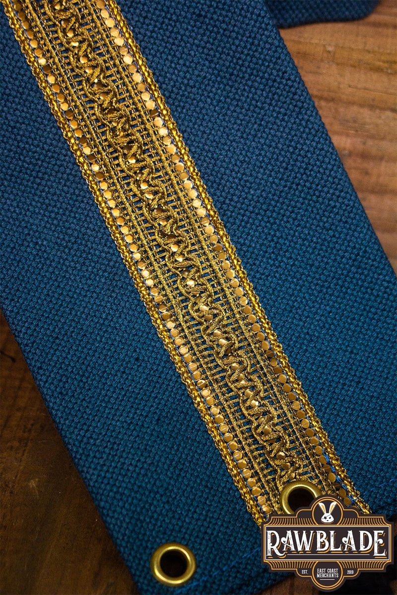 Jeanne tyger bälte, blå-guld 