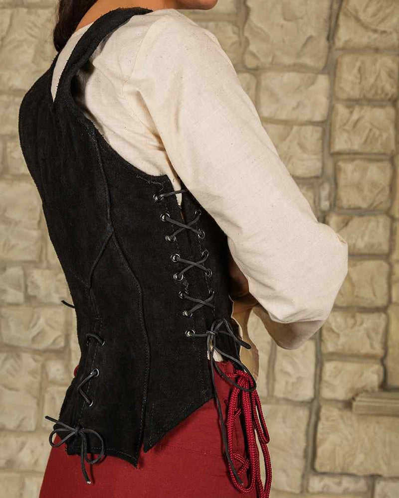 Corpetto in pelle Lisa, Nero 