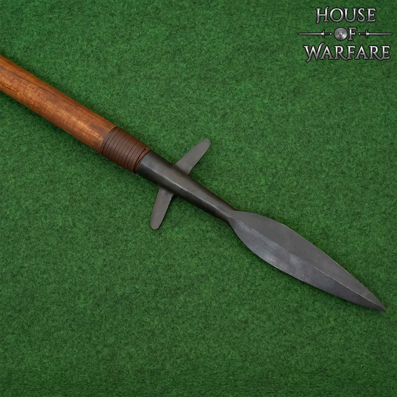 Hand-forged Viking spearhead with wings, semi-sharp