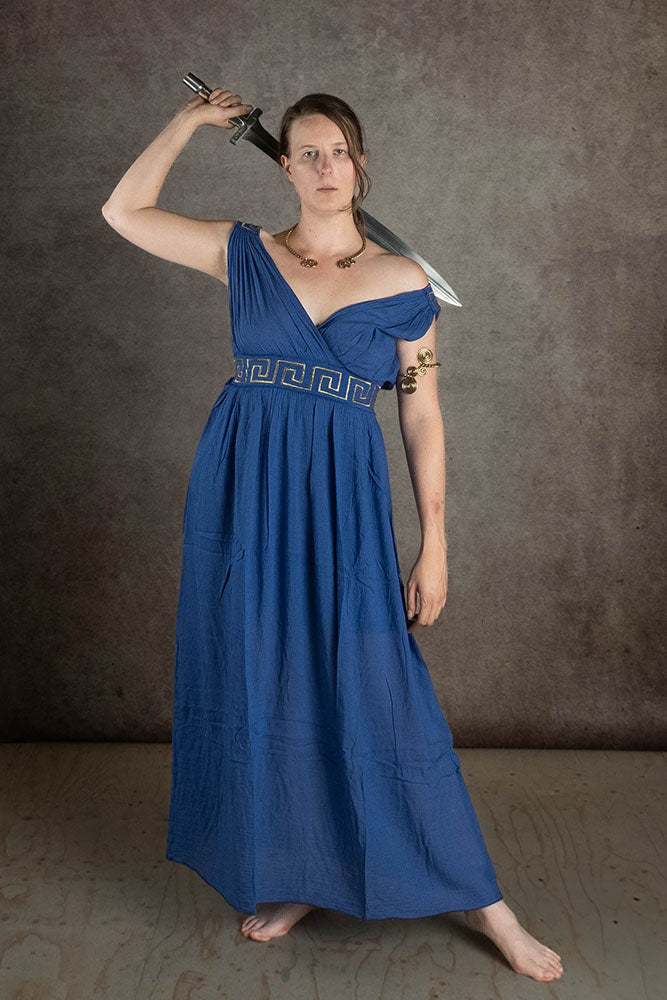 Godinnen jurk Penelope, blauw