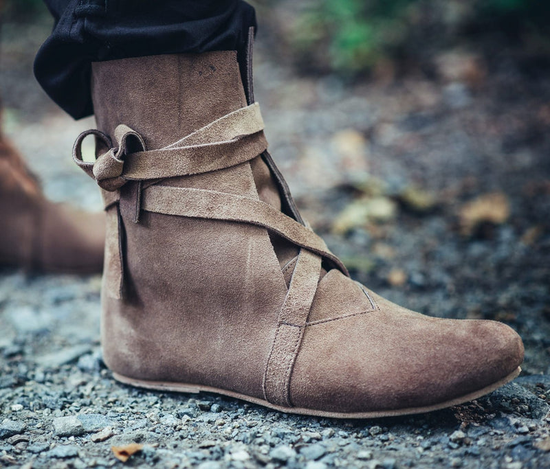 Haithabu laarzen, velours, bruin