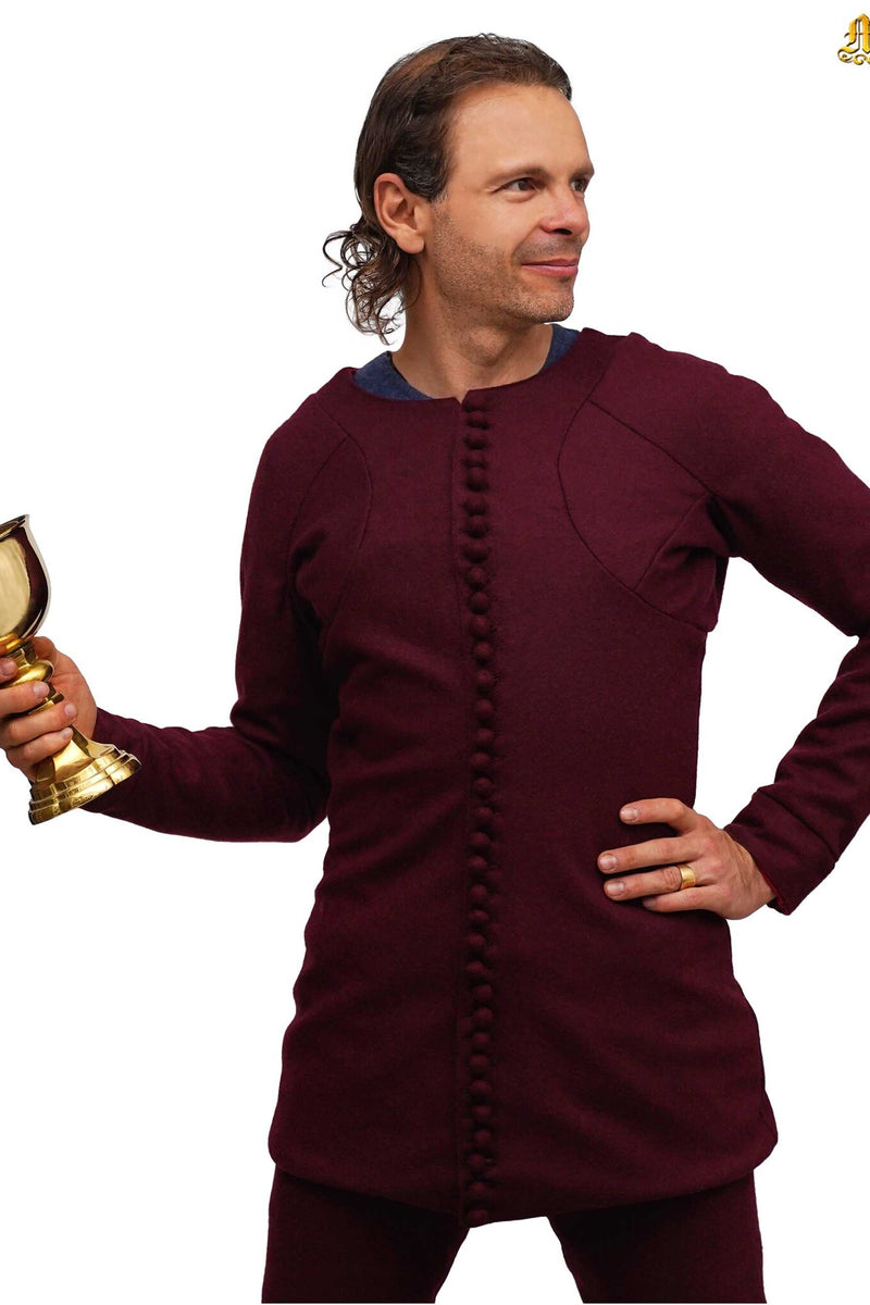 14de eeuwse pourpoint Charles de Blois, wol, dieprood