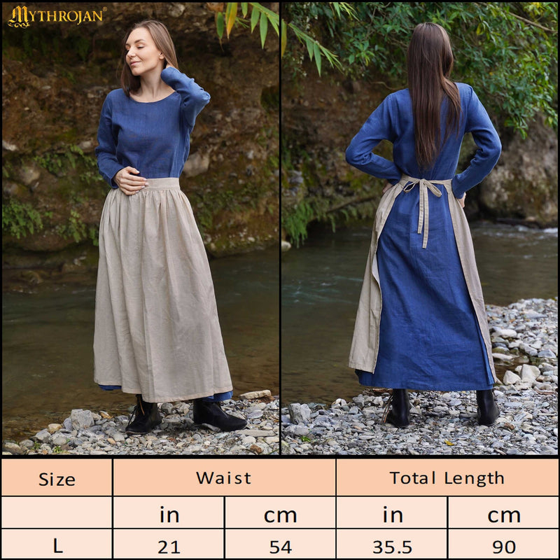 Lin médiéval tablier, naturel 