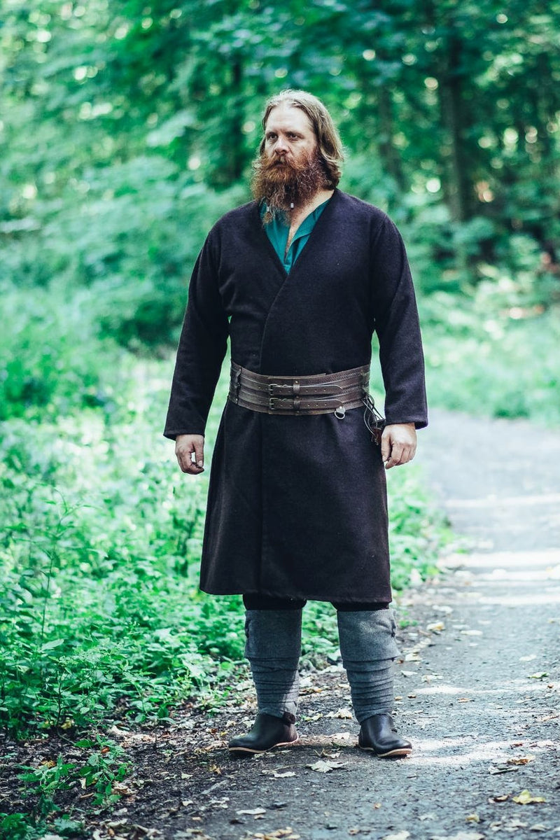 Kaftan Gustav, zwart, wolmix