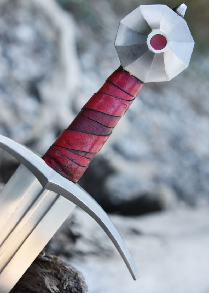 Gammelt Jern épée avec fourreau, 13ème siècle, semi-tranchant 