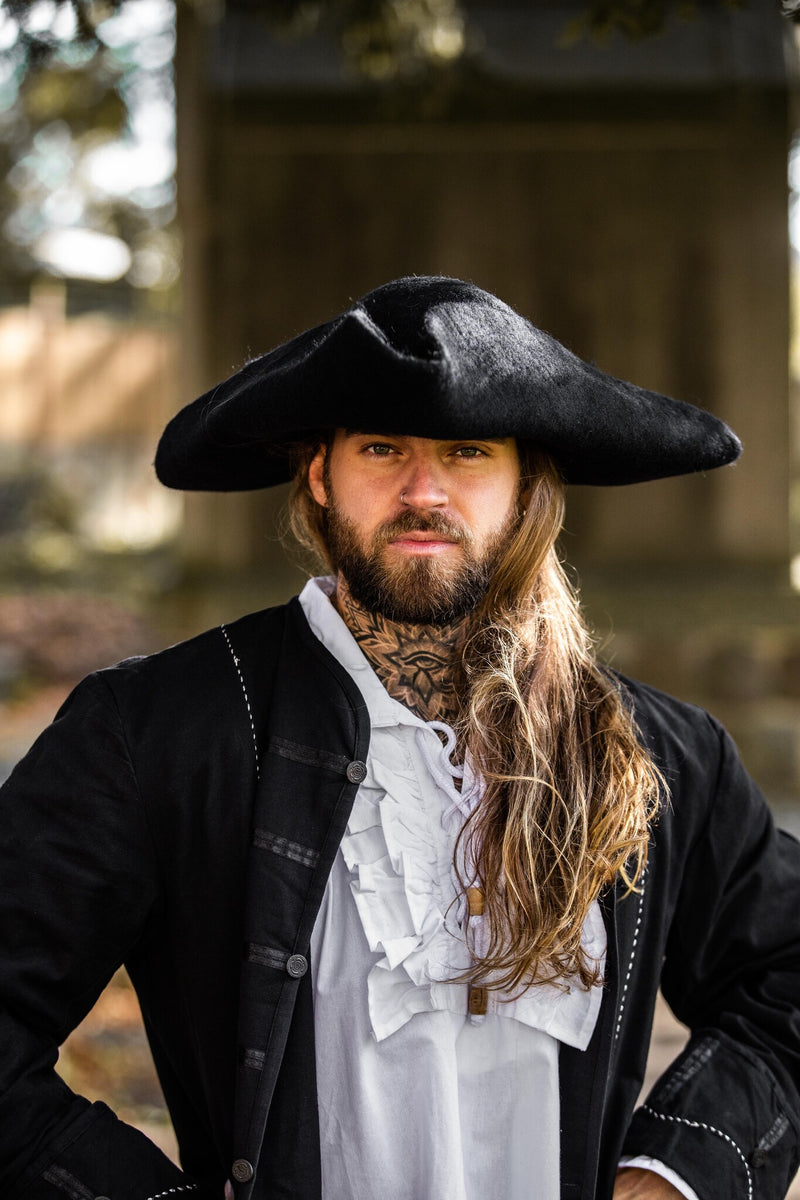 Tricorn Charles, black, wool felt