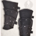 Albrecht leren bracers, onderarmbeschermers, zwart