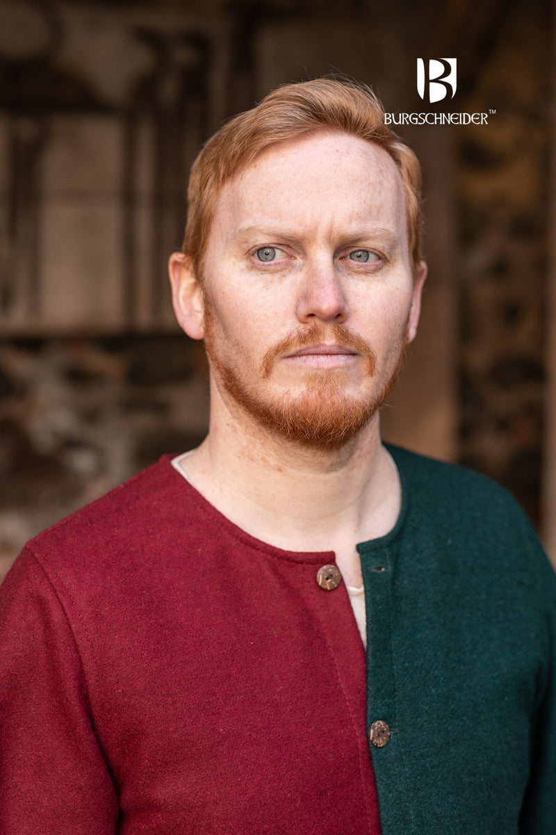 Surcot Aleran, links, groen, wolmix