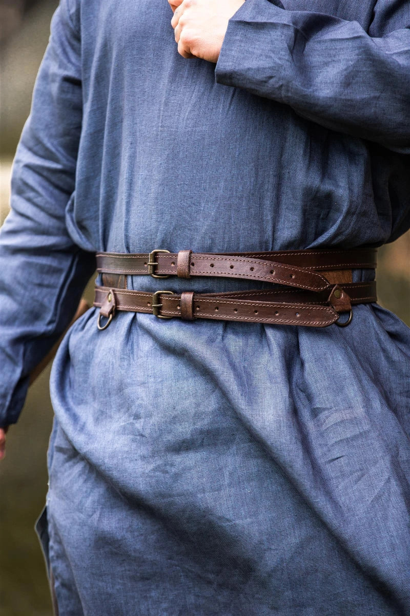 Doble cinturón Ubbe, marrón oscuro 