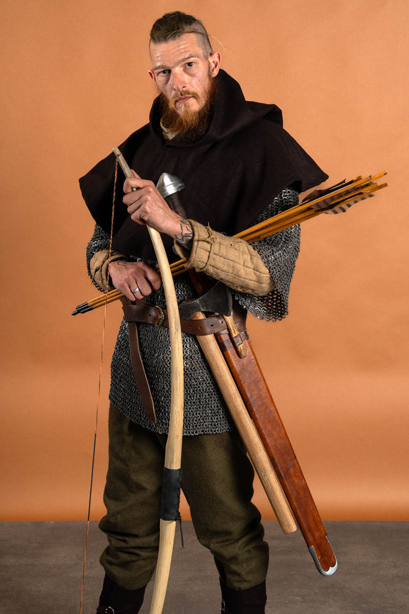 Marksman bow re-enactment / LARP, 58" (147 cm) light brown, 25 lbs