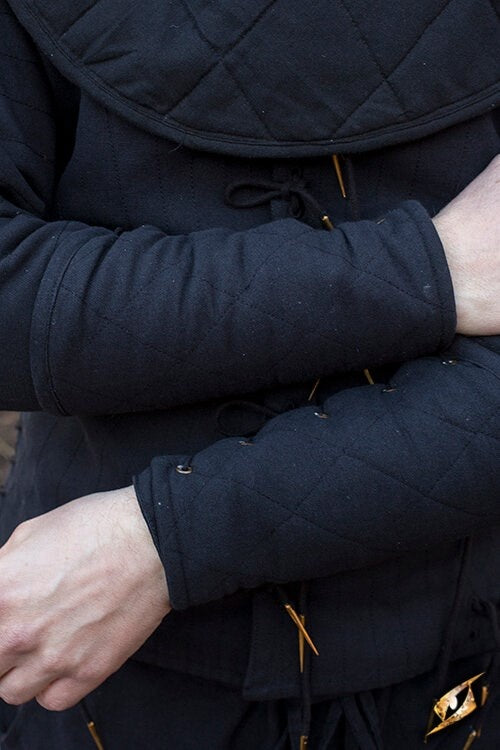 Zwarte gambeson onderarmbeschermers, paar