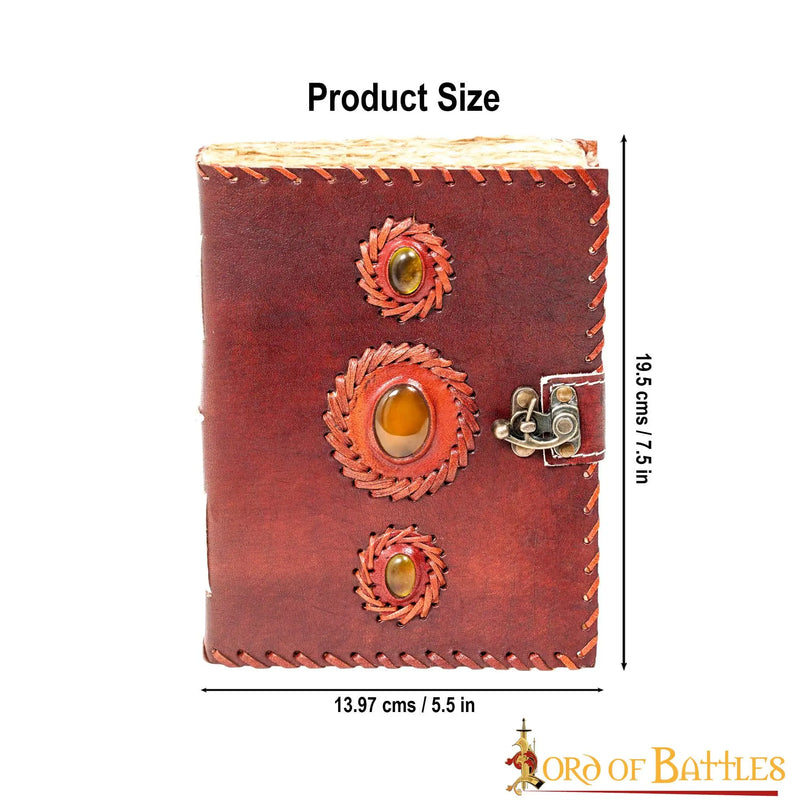 Diario in pelle con pietre 