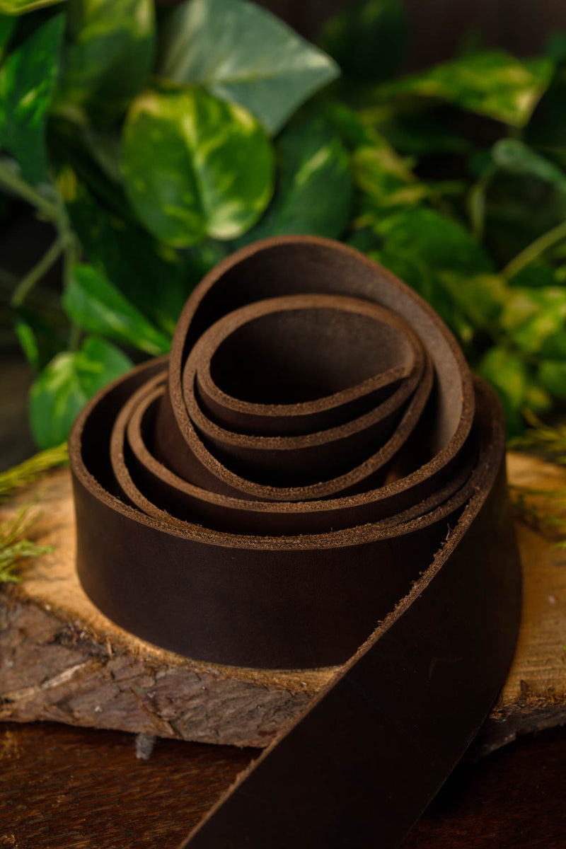 Leren riemband, 30 mm / 180-190 cm bruin