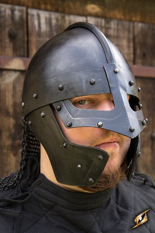 Wikinger LARP Helm Egil, brüniert, 1-1,2 mm 